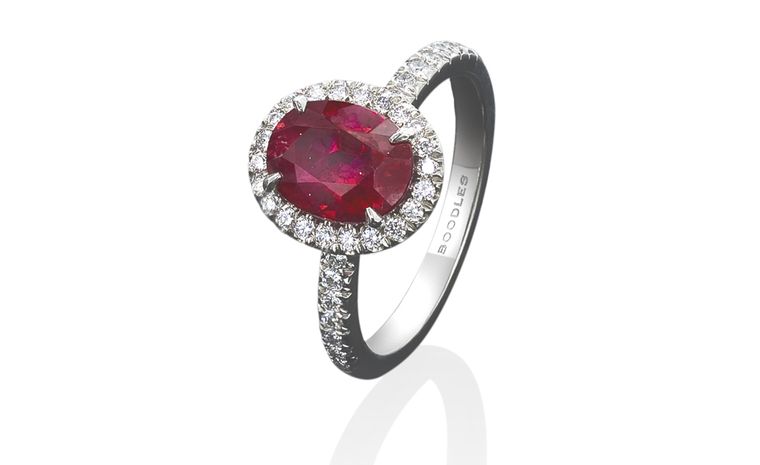Boodles, Oval ruby cluster ring £30,000