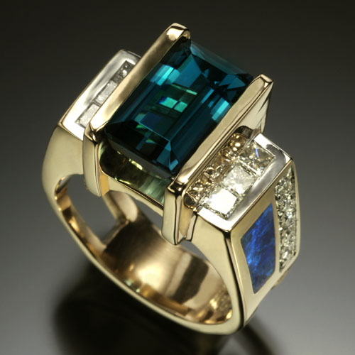  Brazilian Indicolite Tourmaline Ring