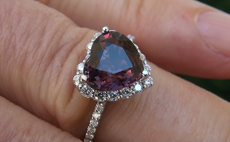 Natural VVS Pink Sapphire Diamond 14k Gold Engagement Ring