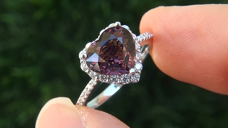 Natural VVS Pink Sapphire Diamond 14k Gold Engagement Ring