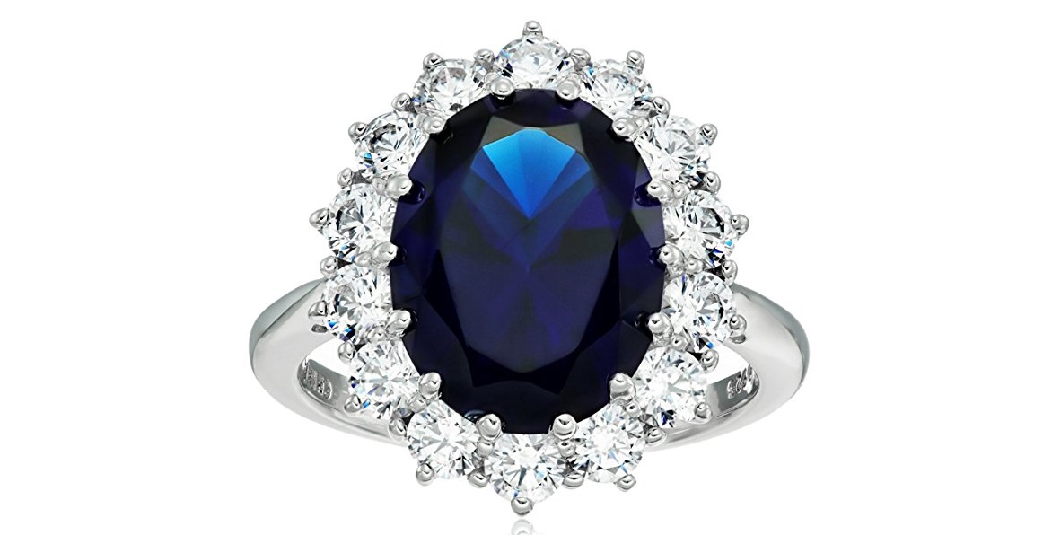 Platinum-Plated Sterling Silver Celebrity "Kate" Ring made with Swarovski Zirconia Accents. 