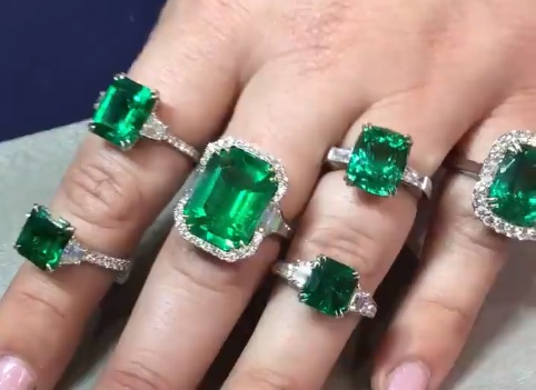 Emerald and Diamond Rings