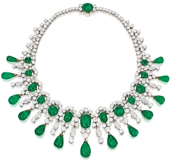 Brooke Astor's Bulgari emerald and diamond necklace, circa 1959