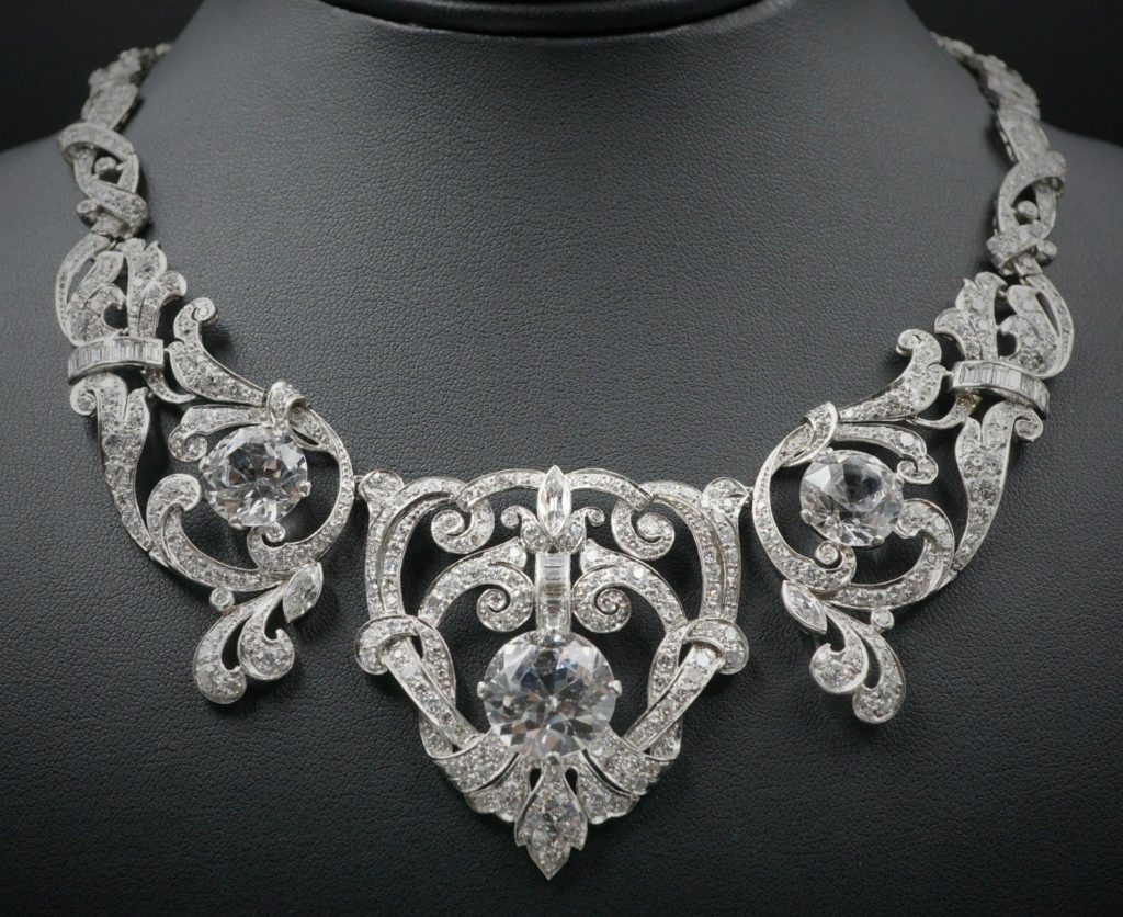 Mae West Celebrity Owned Platinum 23ct Diamond Necklace Bracelet Suite