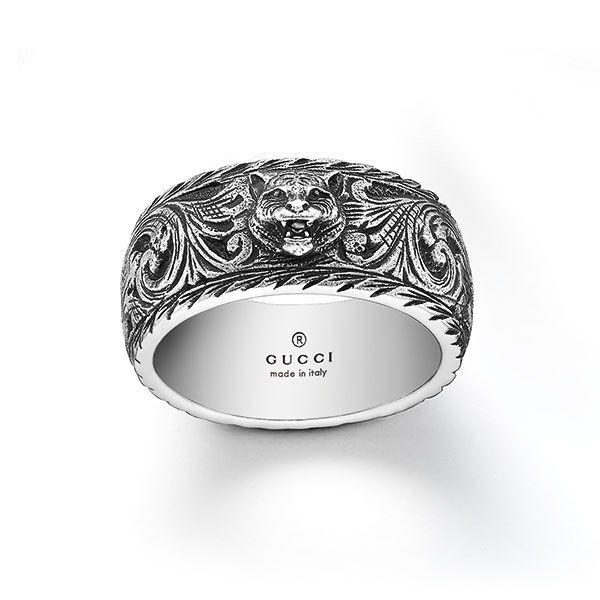  Gucci Gatto Sterling Silver Ring