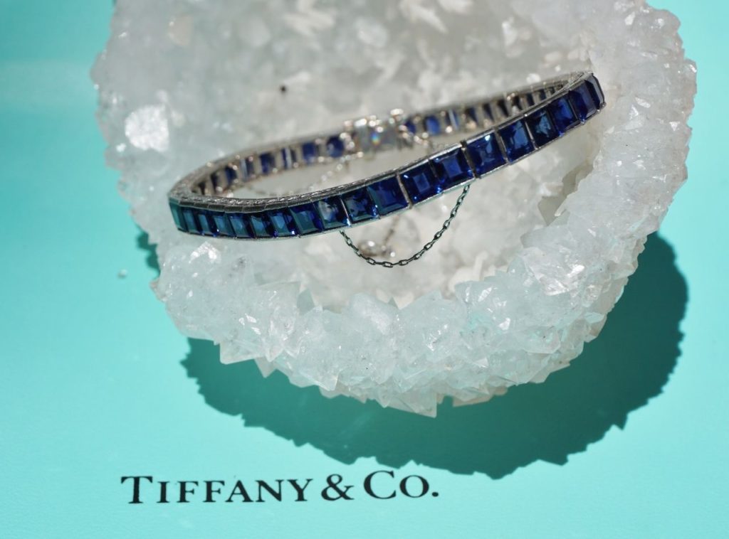 Tiffany & Co. 21 Carat Burma Sapphire & Platinum Art Deco Line Bracelet