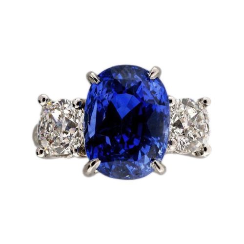 Vintage Engagement 8.97ct Natural Cornflower Blue Sapphire Diamond Ring Platinum