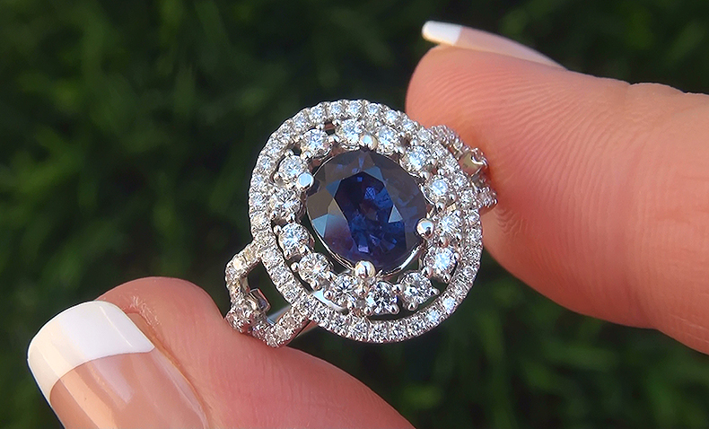GIA 2.43 ct UNHEATED Natural VVS2 Color Change Sapphire Diamond 14k Gold Ring
