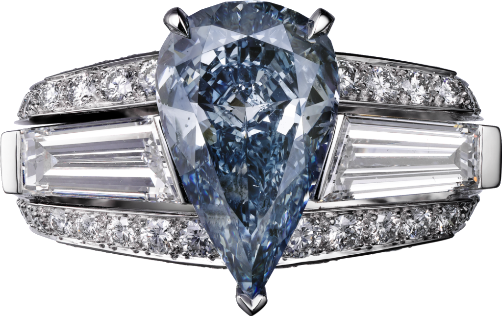 Cartier High Jewelry Platinum, blue diamond, diamonds ring