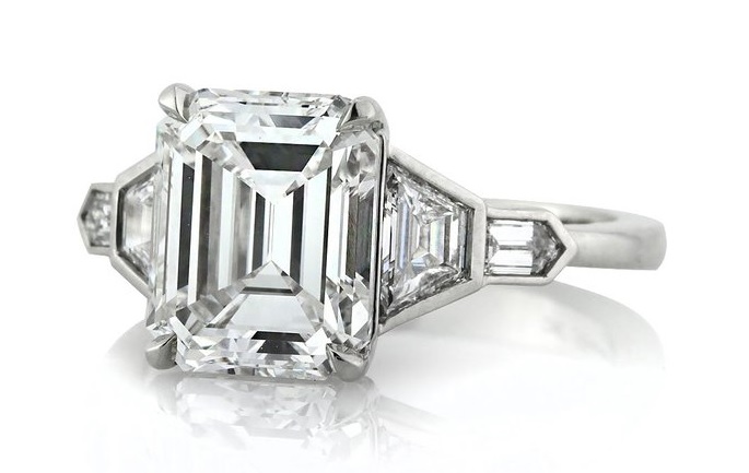 Mark Broumand 4.48ct Emerald Cut Diamond Engagement Ring
