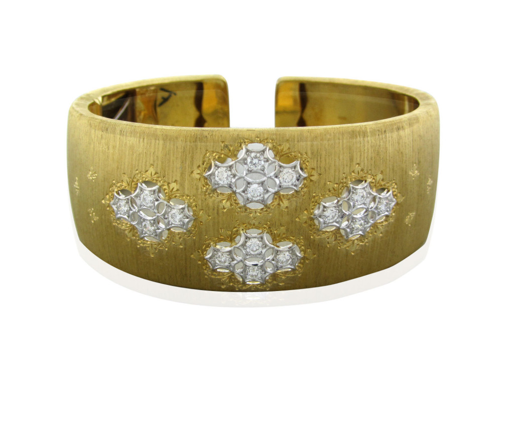 Buccellati 18k Yellow Gold 1.00ctw Diamond Cuff Bracelet