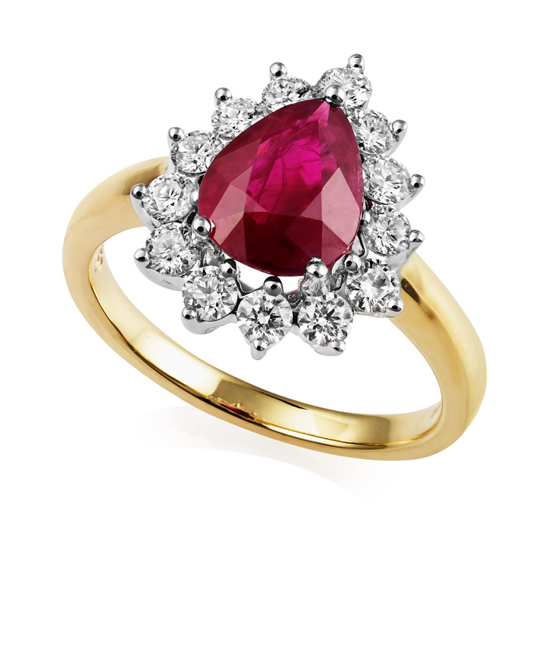 Ruby and Diamond Ring18k white and yellow gold