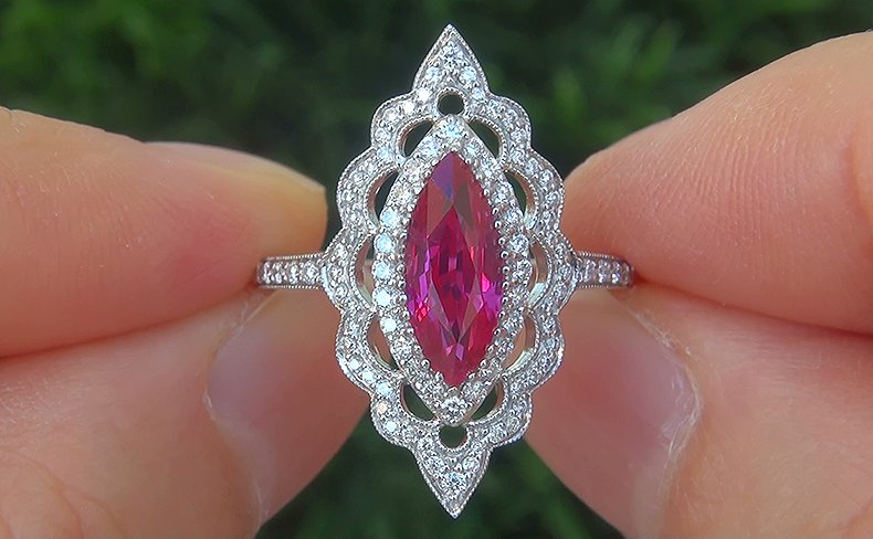 GIA 2.53 ct UNHEATED Natural VVS Red Ruby Diamond PLATINUM Cocktail Ring