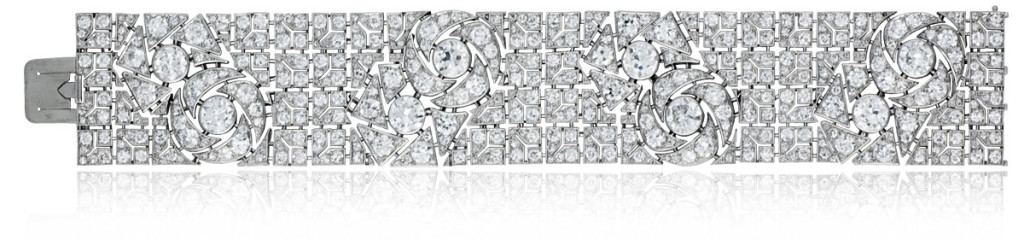 A Rare Platinum & Diamond Art Deco Bracelet, Boucheron, Paris, Circa 1925. 