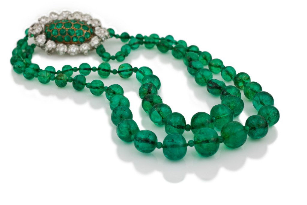 Magnificent Mughal-Style Emerald Bead Necklace. 