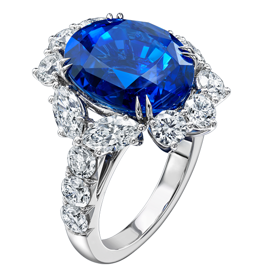  CLICK TO ENLARGE IMAGE Oval Sapphire and Diamond Ring