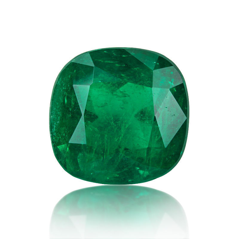 Colombian Emerald 9.3 Ct Top Green Certified Natural Loose Cushion Cut Gemstone