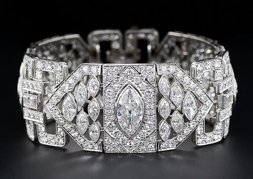Platinum Diamond Art Deco Bracelet
