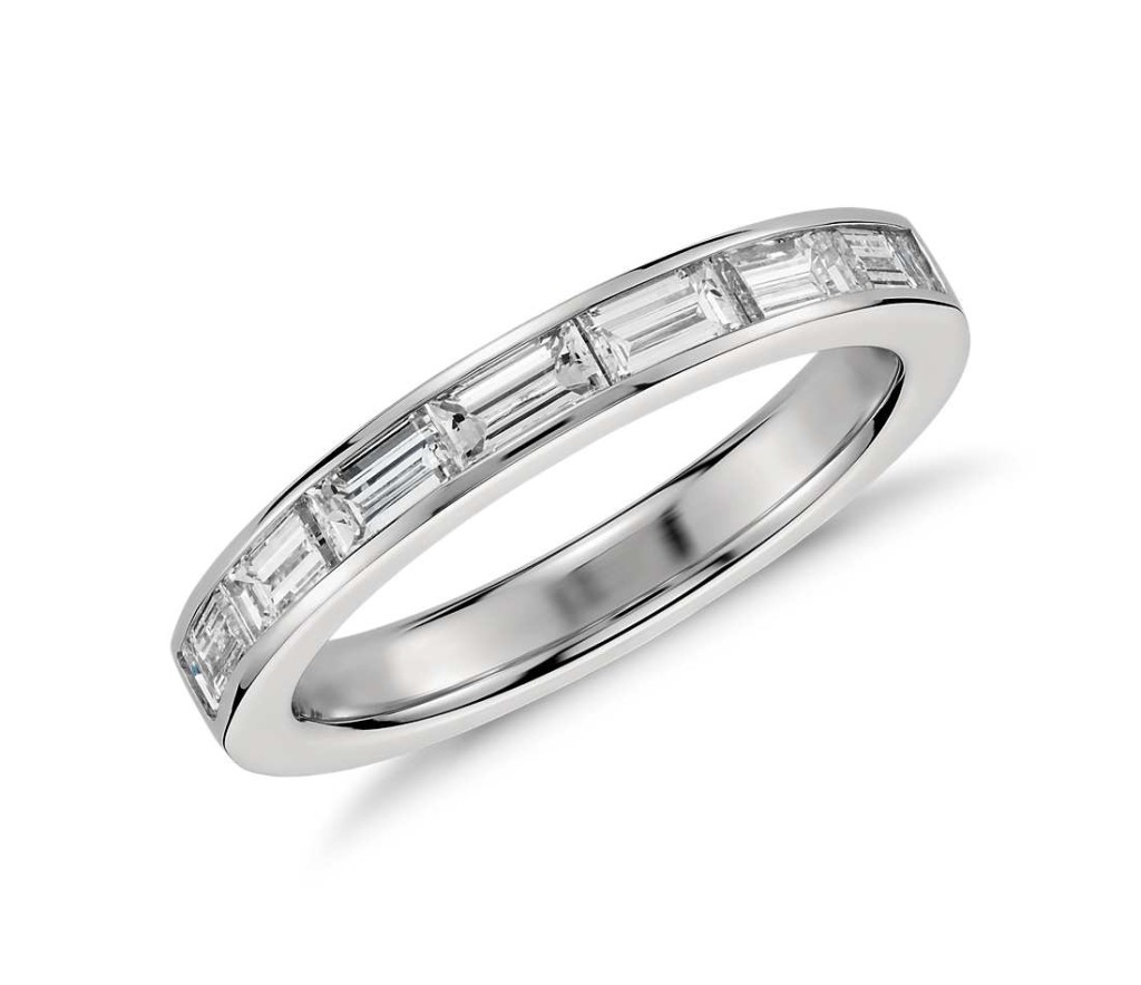 Channel Set Baguette Diamond Ring in Platinum Brilliance refined, this classic diamond ring features baguette cut diamonds that are expertly matched and channel set 