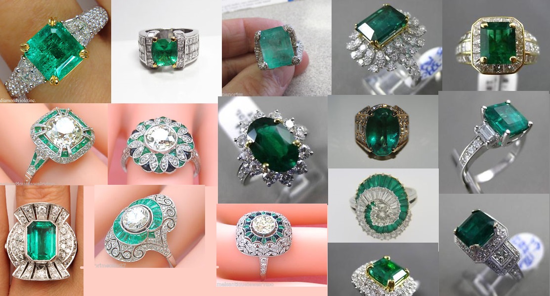 Estate Emerald and Diamond Rings