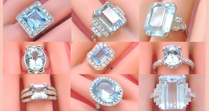 Gorgeous Vintage Aquamarine and Diamond Estate Rings