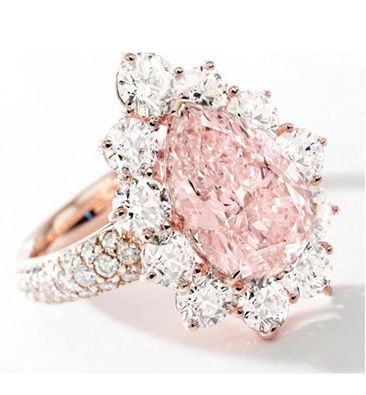 Fancy Light Pink Diamond and Diamond Ring