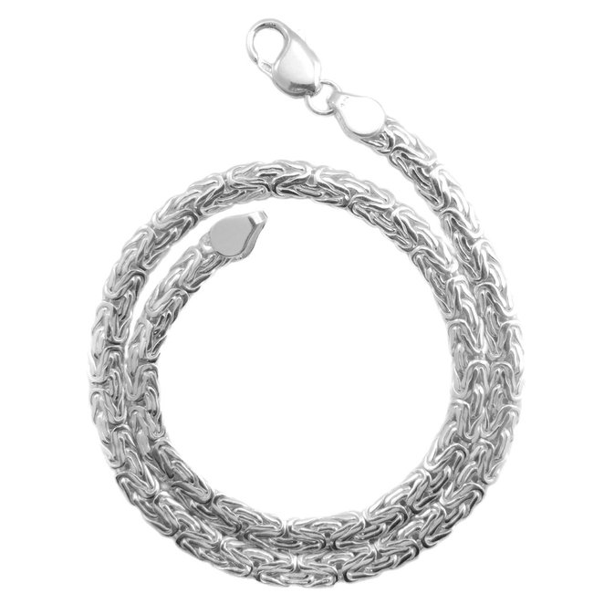 Byzantine Necklace 6mm Thick Solid .925 Sterling Silver Chain. 16,18,20,30 Inches