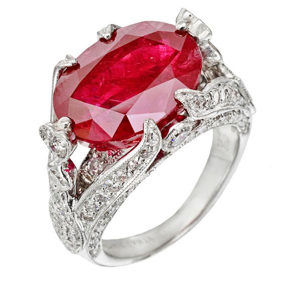 Burmese Ruby Diamond Ring 