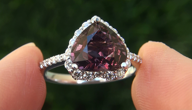 GIA 3.34 ct UNHEATED Natural VVS Pink Sapphire Diamond 14k Gold Engagement Ring