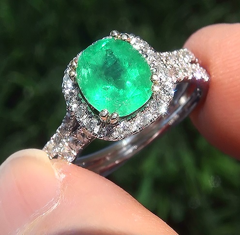 Estate 2.84 ct Natural Colombian Emerald Diamond 14k Gold Cocktail Estate Ring EXOTIC Vivid Green Color - AA+ Quality Gem
