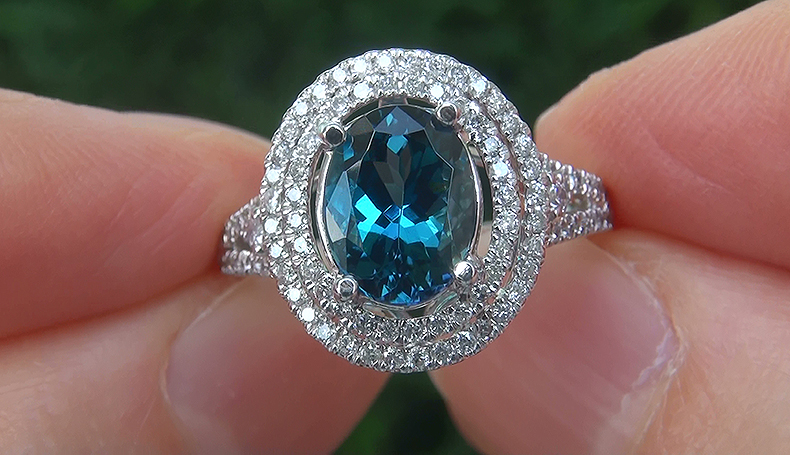 GIA Cert 2.66 ct VVS Natural BLUE Tanzanite Diamond 14k White Gold Estate Ring