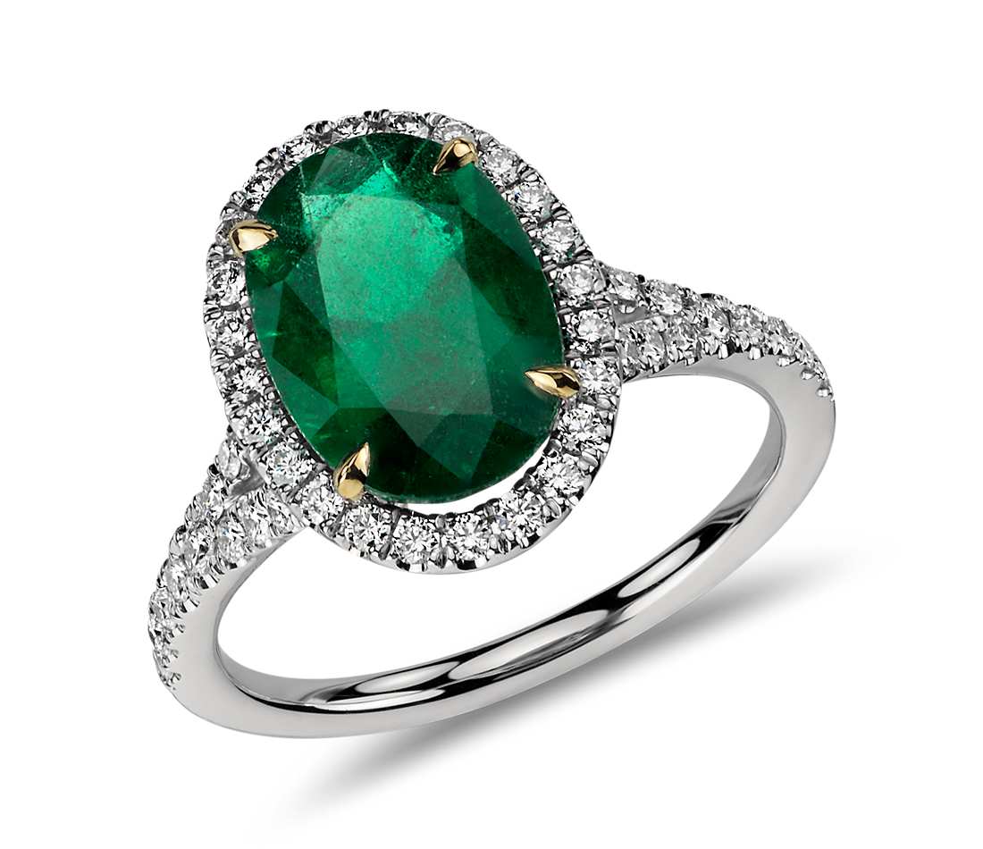 Oval Emerald and Diamond Ring in Platinum (3.01 cts) $18,000