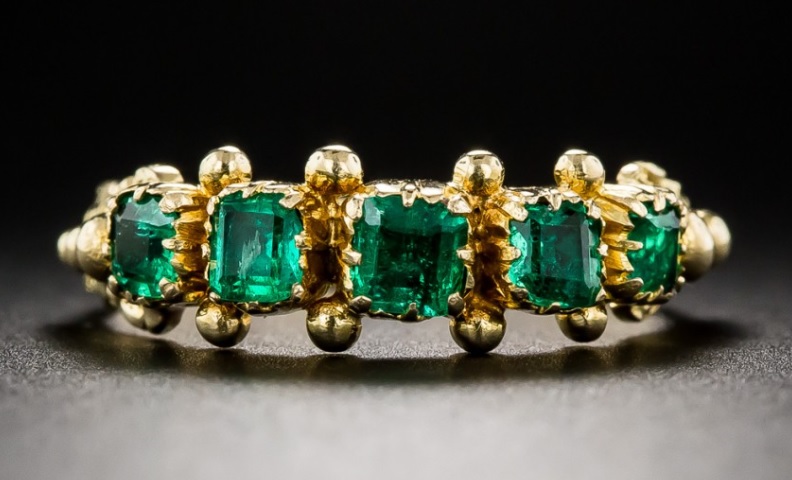 Antique Emerald Five Stone Ring