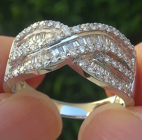 Estate 1.25 ct VVS2/G Natural Diamond 14k White Gold Cocktail Anniversary Ring