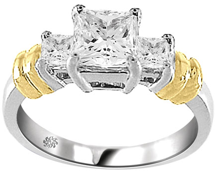 1.36 Carat Essex Diamond 14Kt White Yellow Gold Engagement Ring