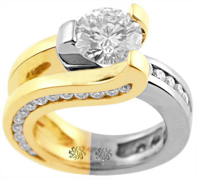 3.20 Carat Yrgo Diamond 14Kt White Yellow Gold Engagement Ring