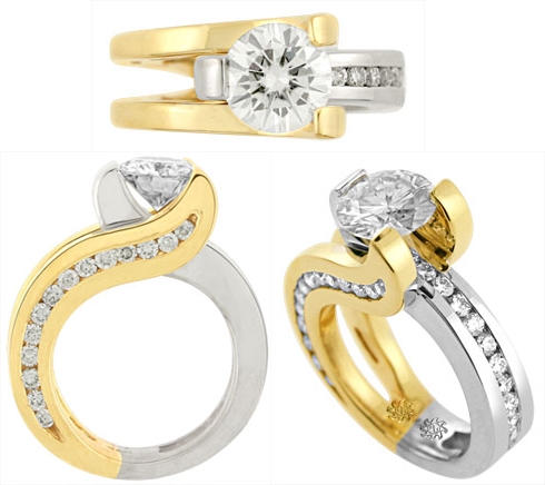 3.20 Carat Yrgo Diamond 14Kt White Yellow Gold Engagement Ring
