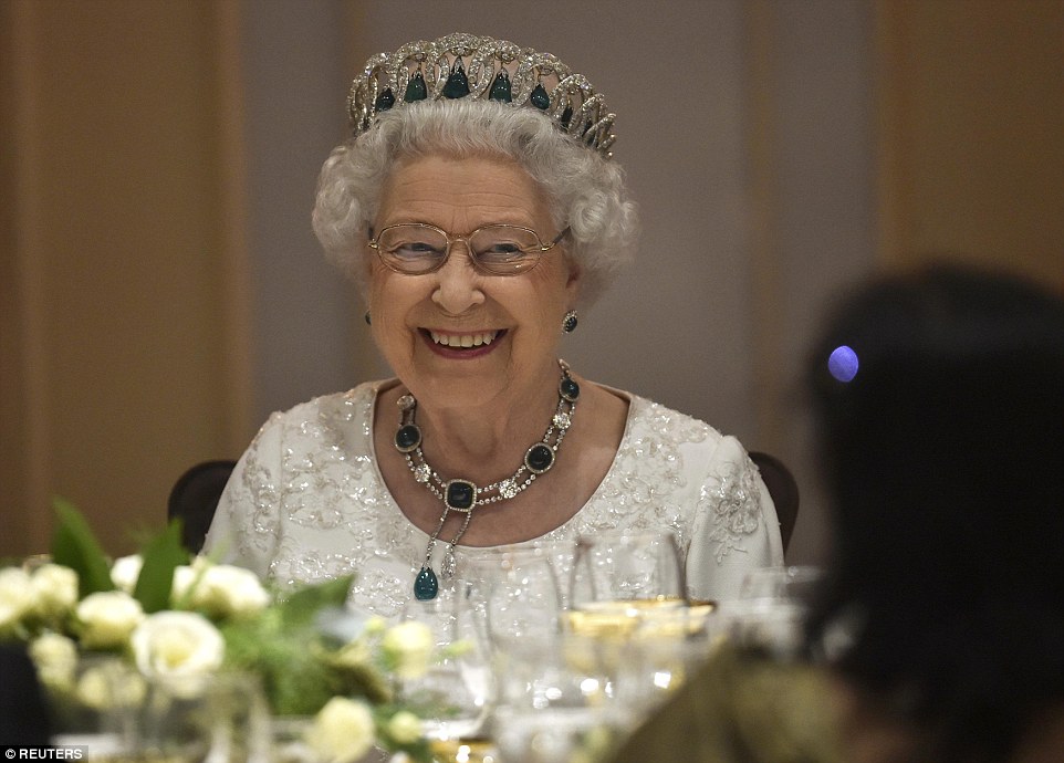 Queen Elizabeth attended a dinner held at the Corinthia Hotel wearing this gorgeous Tiara.