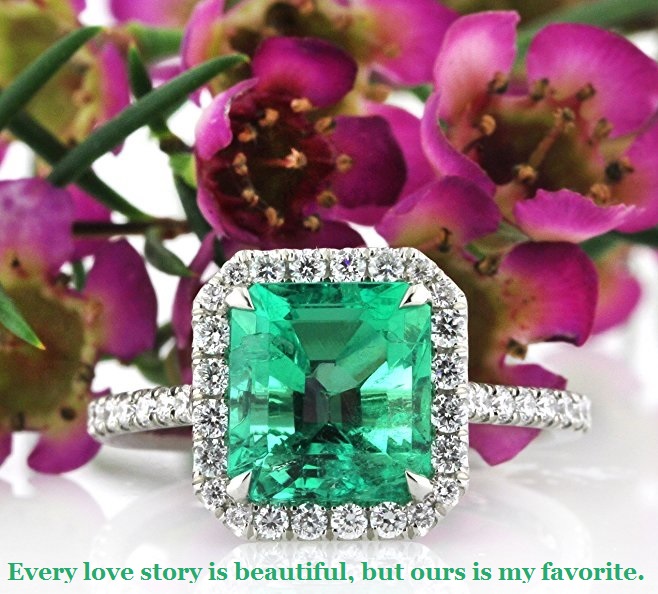 Mark Broumand 2.84ct Emerald and Diamond Engagement Ring