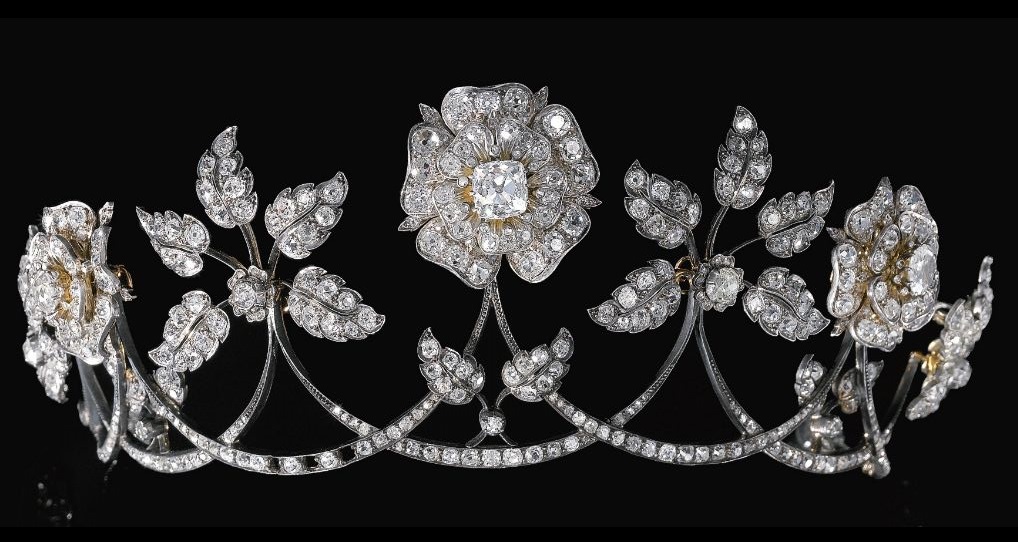 An antique diamond tiara, late 19th century.