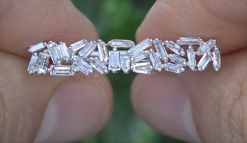 Estate .77 ct SI1/F Natural Diamond 18k White Gold Anniversary Cocktail Ring
