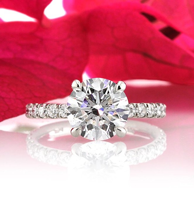 Mark Broumand 2.32ct Round Brilliant Cut Diamond Engagement Ring