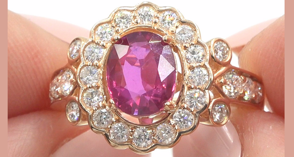 GIA Certified 2.91 ct UNHEATED Natural VS Red Ruby Diamond 14k Gold Estate Ring