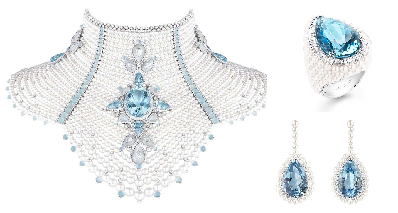Femmes Boréales harks back to the traditional dress and imperial jewelry sets lavishly embellished with pearls, diamonds and precious stones, that have been given modern flair for contemporary queens.