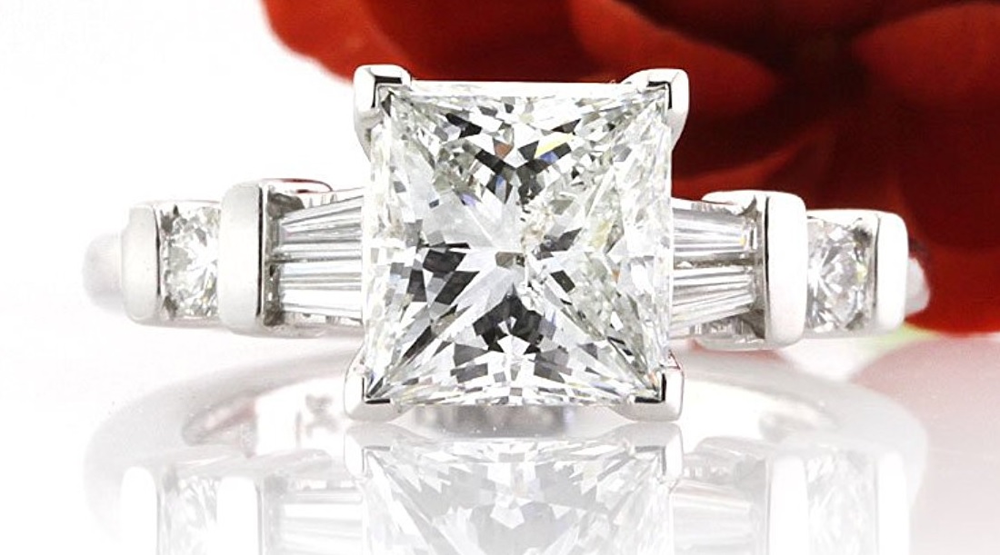 Mark Broumand 2.42ct Princess Cut Diamond Engagement Ring