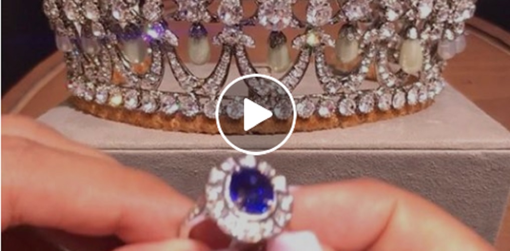Princess Diana Tiara and Sapphire Diamond Ring