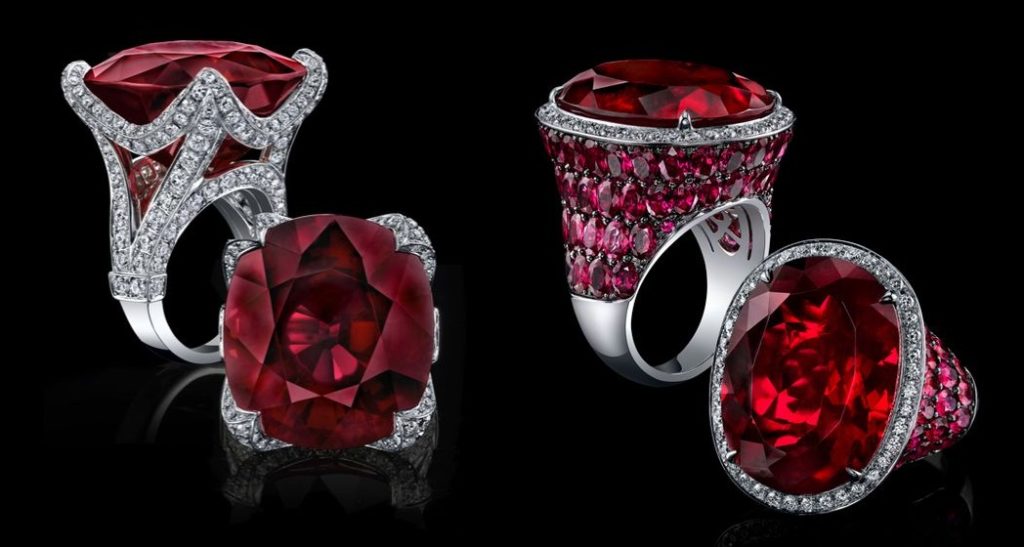 Rubellite and Ruby Rings by Robert Procop