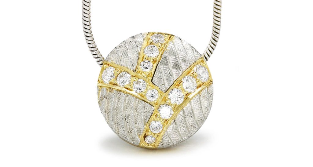 Diamond Cluster Drop Pendant Necklace in 18Kt Yellow Gold & Platinum 18” .25ctw