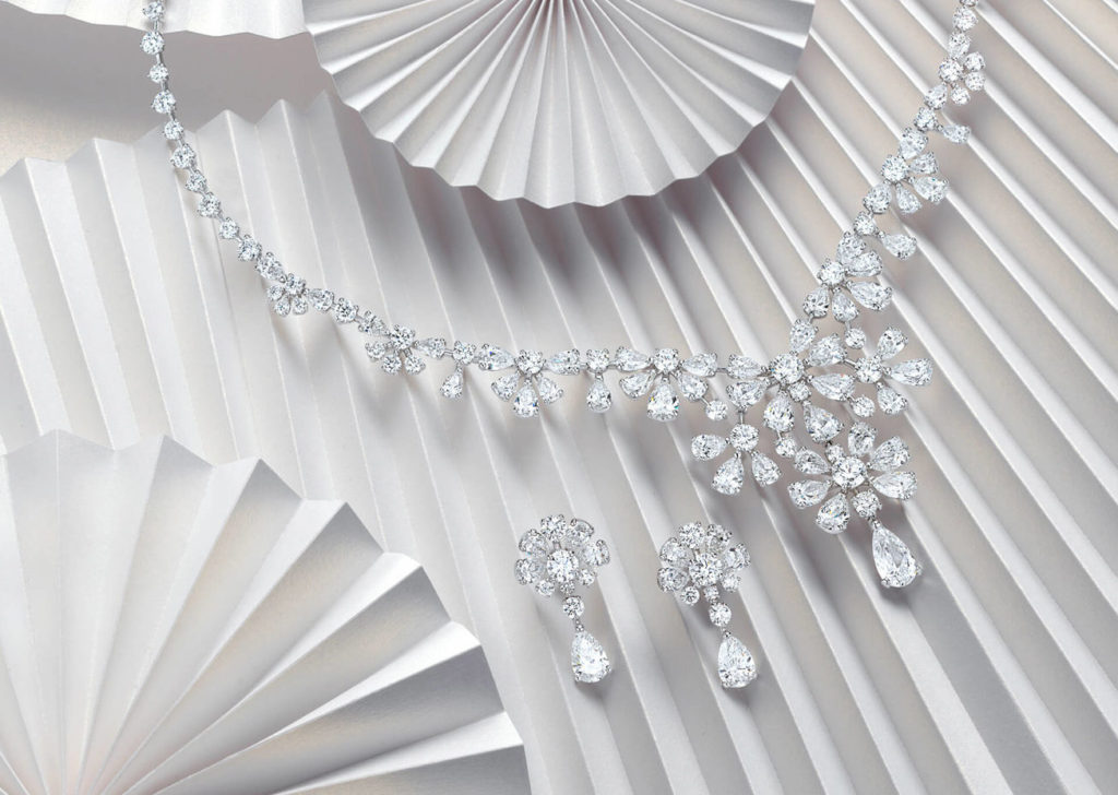 Exquisite Diamond Necklace and Earrings by David Morris The London Jeweller