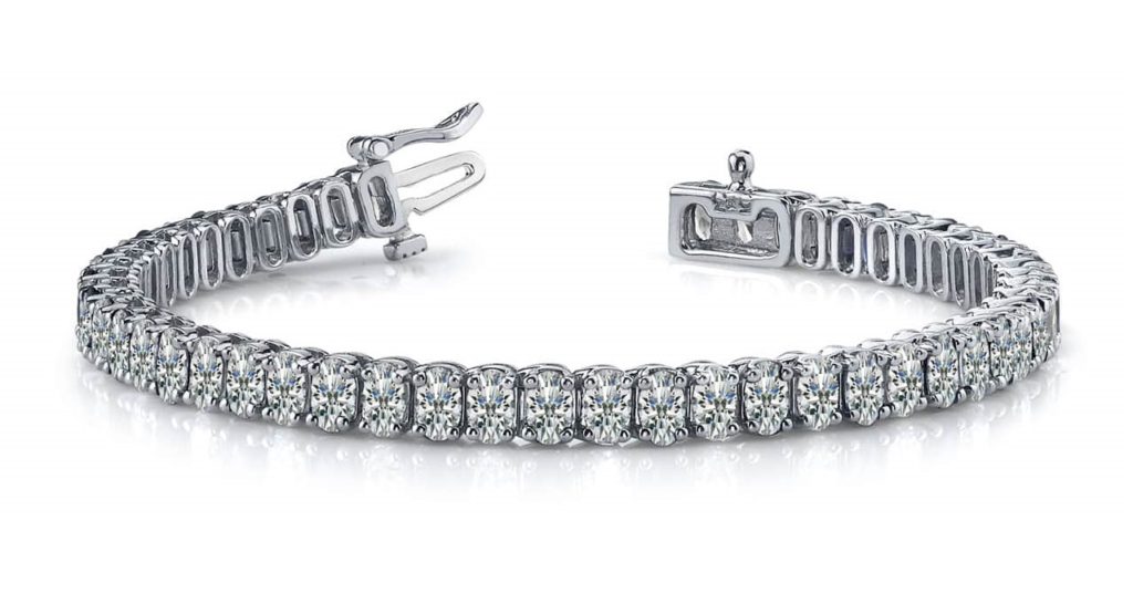 Elegant Oval Diamond Tennis Bracelet In 14K 18K Or Platinum